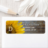 Zonnebloem rustieke schuur hout land Westerne brui Etiket (Insitu)