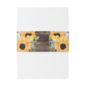 Zonnebloem Rustieke Schuur Houten Bruiloft Uitnodigingen Wikkel (Achterkant Voorbeeld)