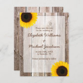 Zonnebloem rustieke schuur Save the Date Aankondig (Voorkant / Achterkant)