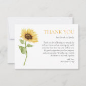Zonnebloem rustieke schuur zomer bruiloft bedankkaart (Voorkant)