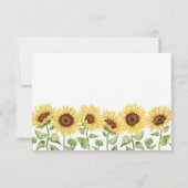 Zonnebloem rustieke schuur zomer bruiloft bedankkaart (Achterkant)