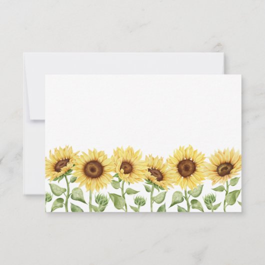 Zonnebloem rustieke schuur zomer bruiloft bedankkaart (Achterkant)