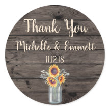 Zonnebloem rustieke Sticker dank u gunst dank u