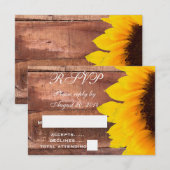 Zonnebloem Rustieke Trouw RSVP Kaartje (Voorkant / Achterkant)