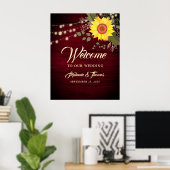 Zonnebloem Rustieke Trouw Welkom Poster (Thuiskantoor)