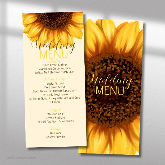 Zonnebloem Rustieke Trouwfeest Menu