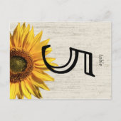 Zonnebloem Rustieke Trouwtafel Kaart (Voorkant)