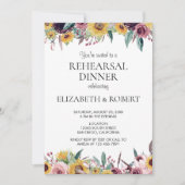 Zonnebloem Rustieke Verbrande Oranje Trouw Rehears Kaart (Voorkant)