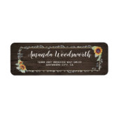 Zonnebloem rustieke Waterverf bruiloft Adresetiket Etiket (Voorkant)