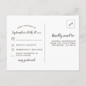 Zonnebloem rustieke Waterverf bruiloft RSVP Briefk Uitnodiging Briefkaart (Achterkant)