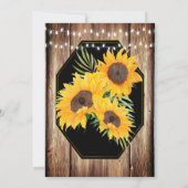 Zonnebloem Rustige Barn Wood Black String Lights Kaart (Achterkant)