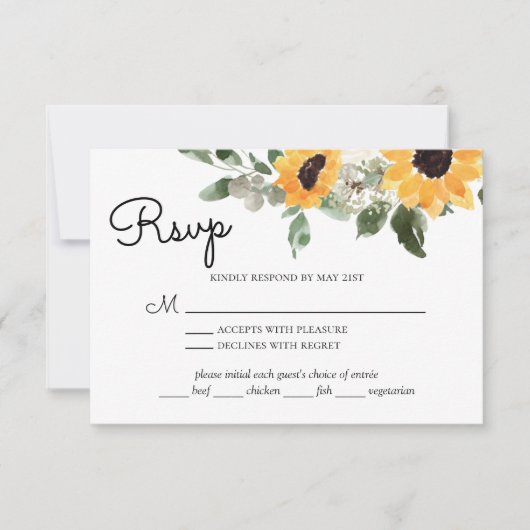 Zonnebloem Rustige eucalyptus met keuzevrijheid RSVP Kaartje (Voorkant)