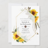Zonnebloem Rustige Geometrische bridesmaïden Lunch Kaart (Voorkant)
