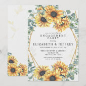 Zonnebloem Rustige Geometrische Gold Engagement Pa Kaart (Voorkant / Achterkant)