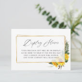 Zonnebloem Rustige Vrijgezellenfeest-display Informatiekaartje (Staand voorkant)