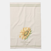 Zonnebloem Rustige Waterverf Theedoek (Verticaal)