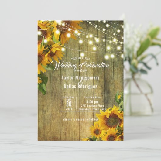 Zonnebloem | Rustisch Amerikaans Kaart (Staand voorkant)