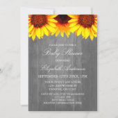 Zonnebloem Rustisch Baby shower Kaart (Voorkant)