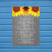 Zonnebloem Rustisch Baby shower Kaart