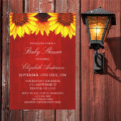 Zonnebloem Rustisch Baby shower Kaart