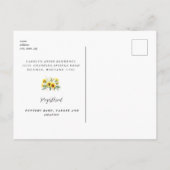 Zonnebloem Rustisch Geel Vrijgezellenfeest Uitnodiging Briefkaart (Achterkant)