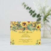 Zonnebloem Rustisch Geel Vrijgezellenfeest Uitnodiging Briefkaart (Staand voorkant)