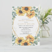 Zonnebloem Rustisch Geometric Gold Vrijgezellenfee Kaart (Staand voorkant)