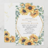 Zonnebloem Rustisch Geometric Gold Vrijgezellenfee Kaart (Voorkant / Achterkant)