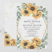 Zonnebloem Rustisch Geometric Gold Vrijgezellenfee Kaart (Voorkant / Achterkant)