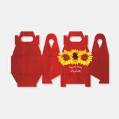 Zonnebloem Rustisch Hout Birthday Bedankdoosjes (Uitgevouwen)