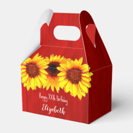 Zonnebloem Rustisch Hout Birthday Bedankdoosjes