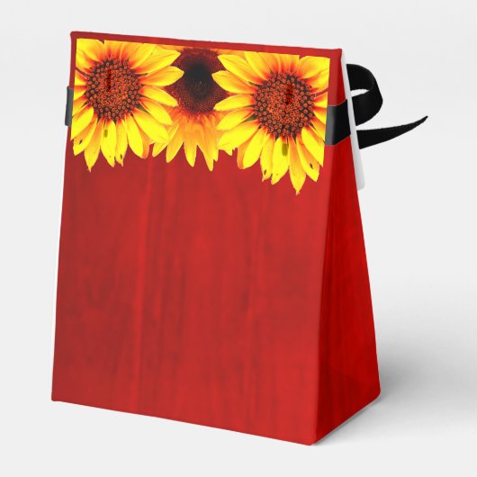 Zonnebloem Rustisch Hout Birthday Bedankdoosjes (Achterkant)