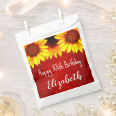 Zonnebloem Rustisch Hout Birthday Bedankzakje (Geknipt)