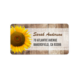 Zonnebloem Rustisch Land Lace Barn Wood Etiket