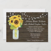 Zonnebloem - Rustisch Land Mason Jar Licht I Kaart (Voorkant)