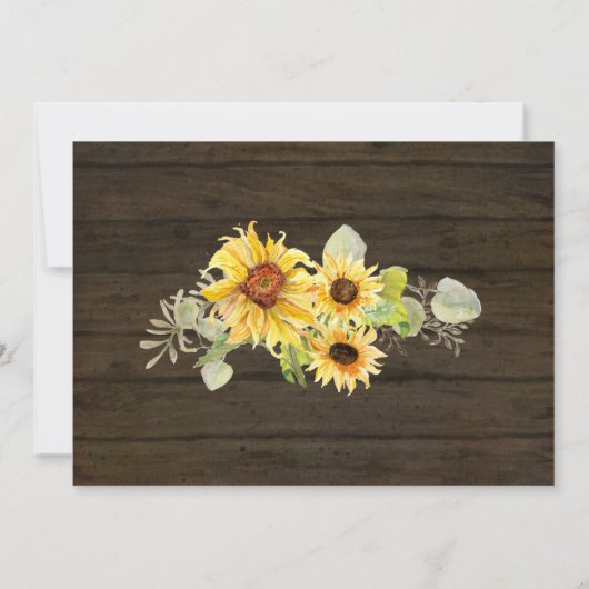 Zonnebloem - Rustisch Land Mason Jar Licht Kaart (Achterkant)