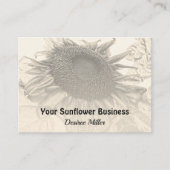 Zonnebloem  Rustisch Land Sepia Floral Visitekaartje (Voorkant)