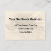 Zonnebloem  Rustisch Land Sepia Floral Visitekaartje (Achterkant)