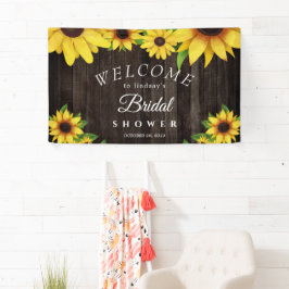 Zonnebloem Rustisch Vrijgezellenfeest met houtware Spandoek