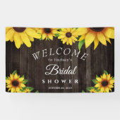 Zonnebloem Rustisch Vrijgezellenfeest met houtware Spandoek (Horizontaal)