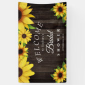 Zonnebloem Rustisch Vrijgezellenfeest met houtware Spandoek (Verticaal)