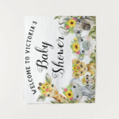 Zonnebloem Safari Baby shower Banner Achtergrond M Wandkleed (Voorkant)