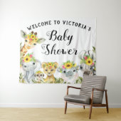 Zonnebloem Safari Baby Shower Banner Achtergrond Wandkleed (In Situ (horizontaal))