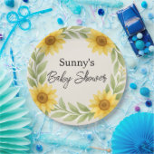 Zonnebloem & Sage Baby shower Papier Bord (Feest)