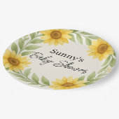 Zonnebloem & Sage Baby shower Papier Bord (Gekanteld)