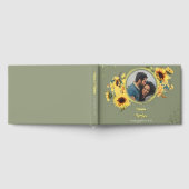 Zonnebloem Sage Green Elegant Foto Goud Gastenboek (Volledig)