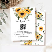Zonnebloem Sage Greenery QR Code Huwelijk RSVP Informatiekaartje