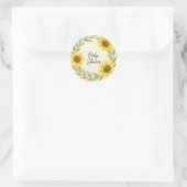 Zonnebloem & Sage Rustic Baby shower Envelope Seal Ronde Sticker (Tas)