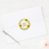 Zonnebloem & Sage Rustic Baby shower Envelope Seal Ronde Sticker (Envelop)