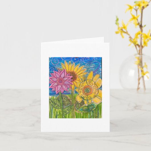 Zonnebloem Samenwerking Kaart (Gele Bloem)